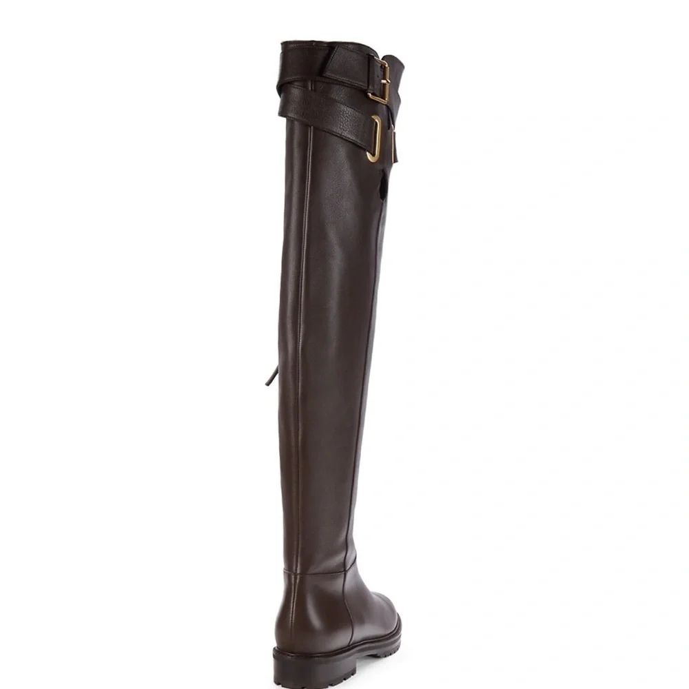 VALENTINO GARAVANI Bowrap Buckled Leather Over-the-knee Boots